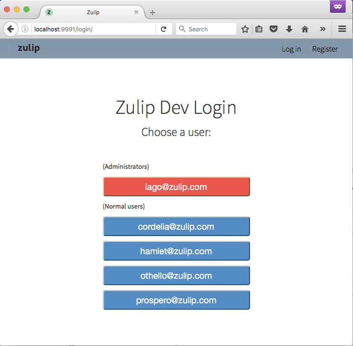 Image of Zulip developmentenvironment